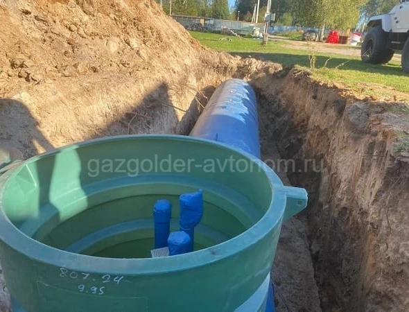 Монтаж подземного газгольдера в Клину в котлован